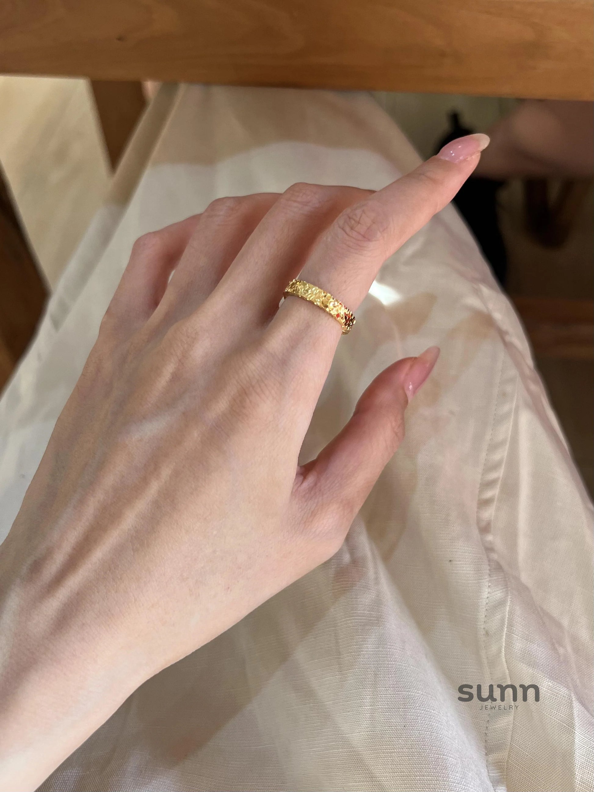 Abriella Gold Crushed Ice Ring