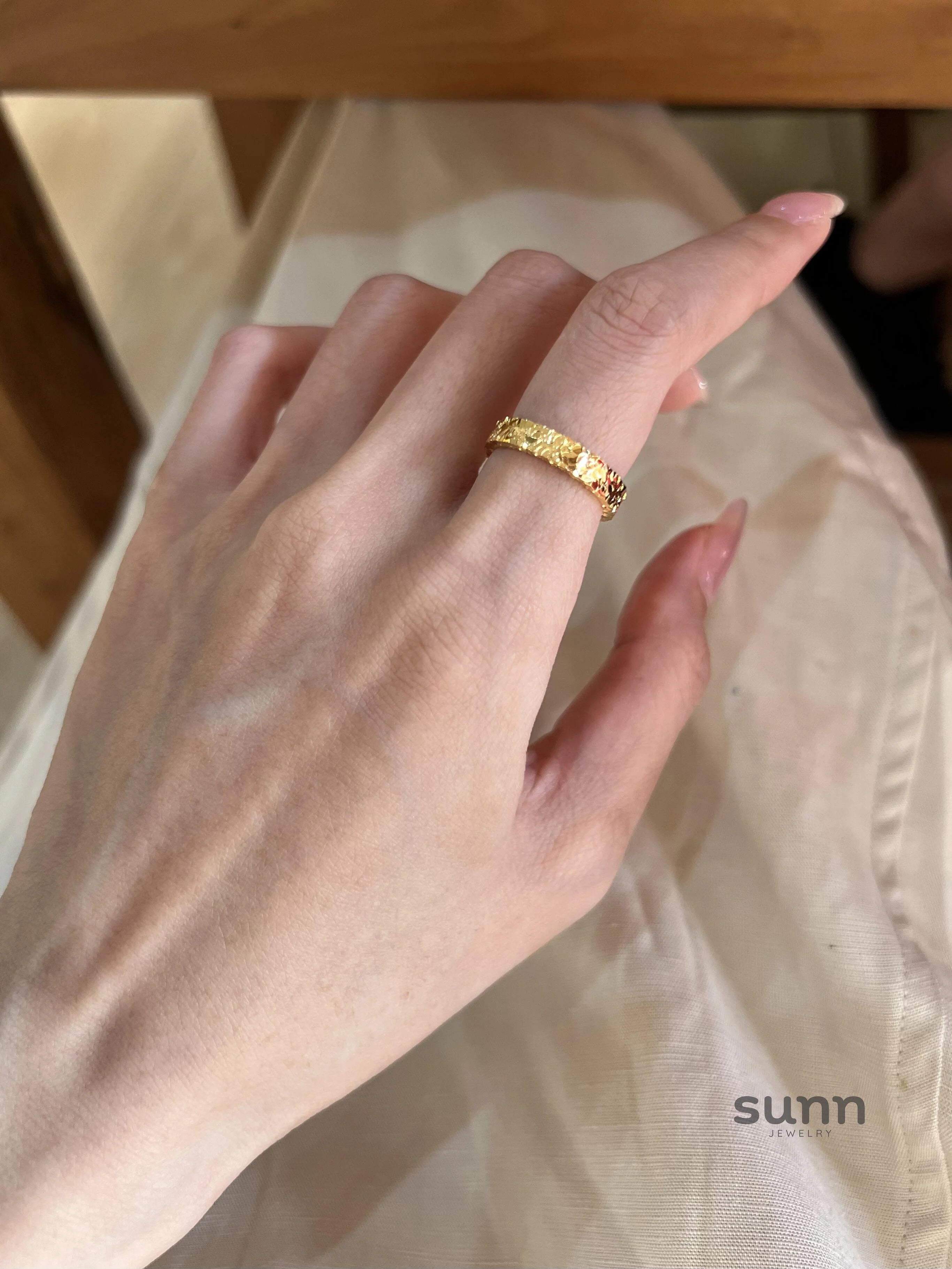 Abriella Gold Crushed Ice Ring
