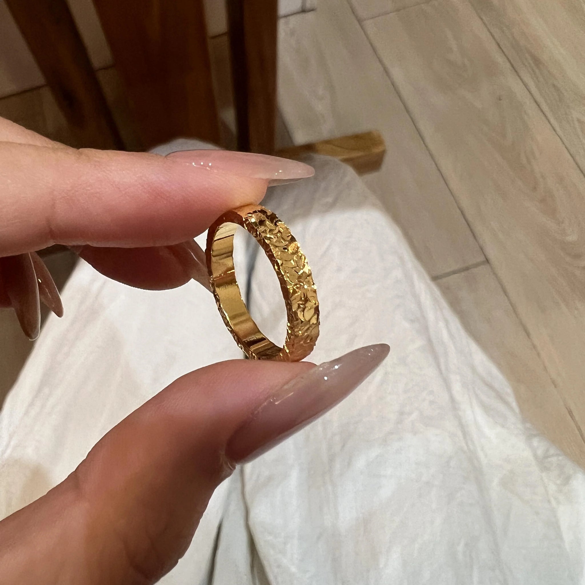 Abriella Gold Crushed Ice Ring