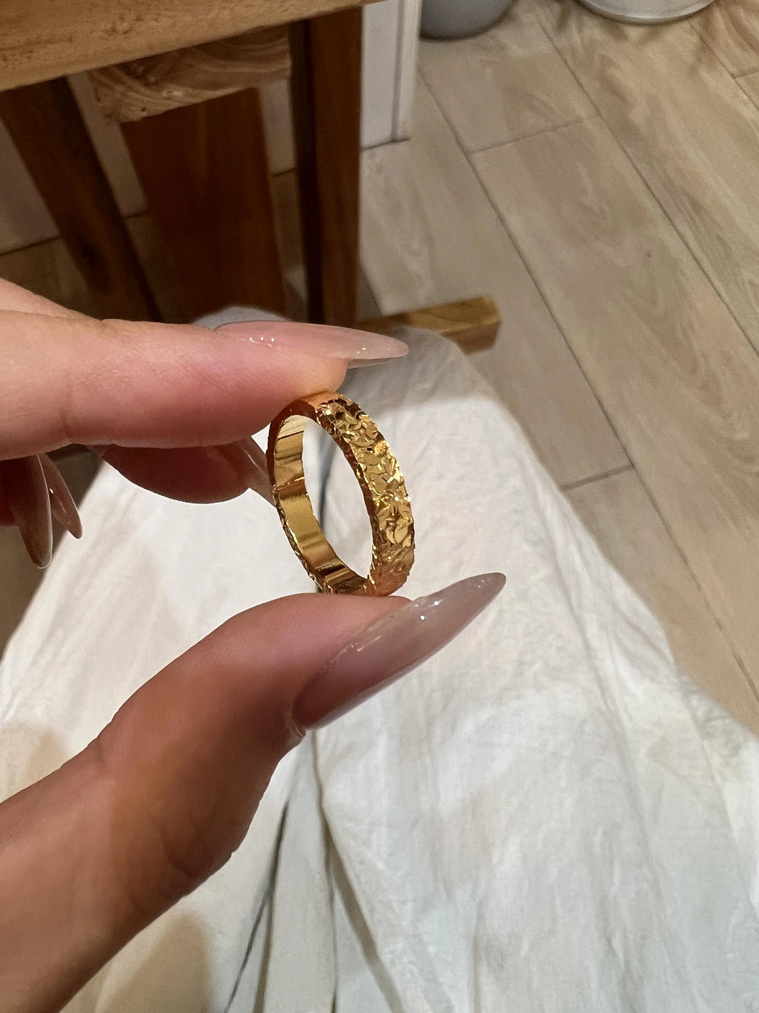Abriella Gold Crushed Ice Ring