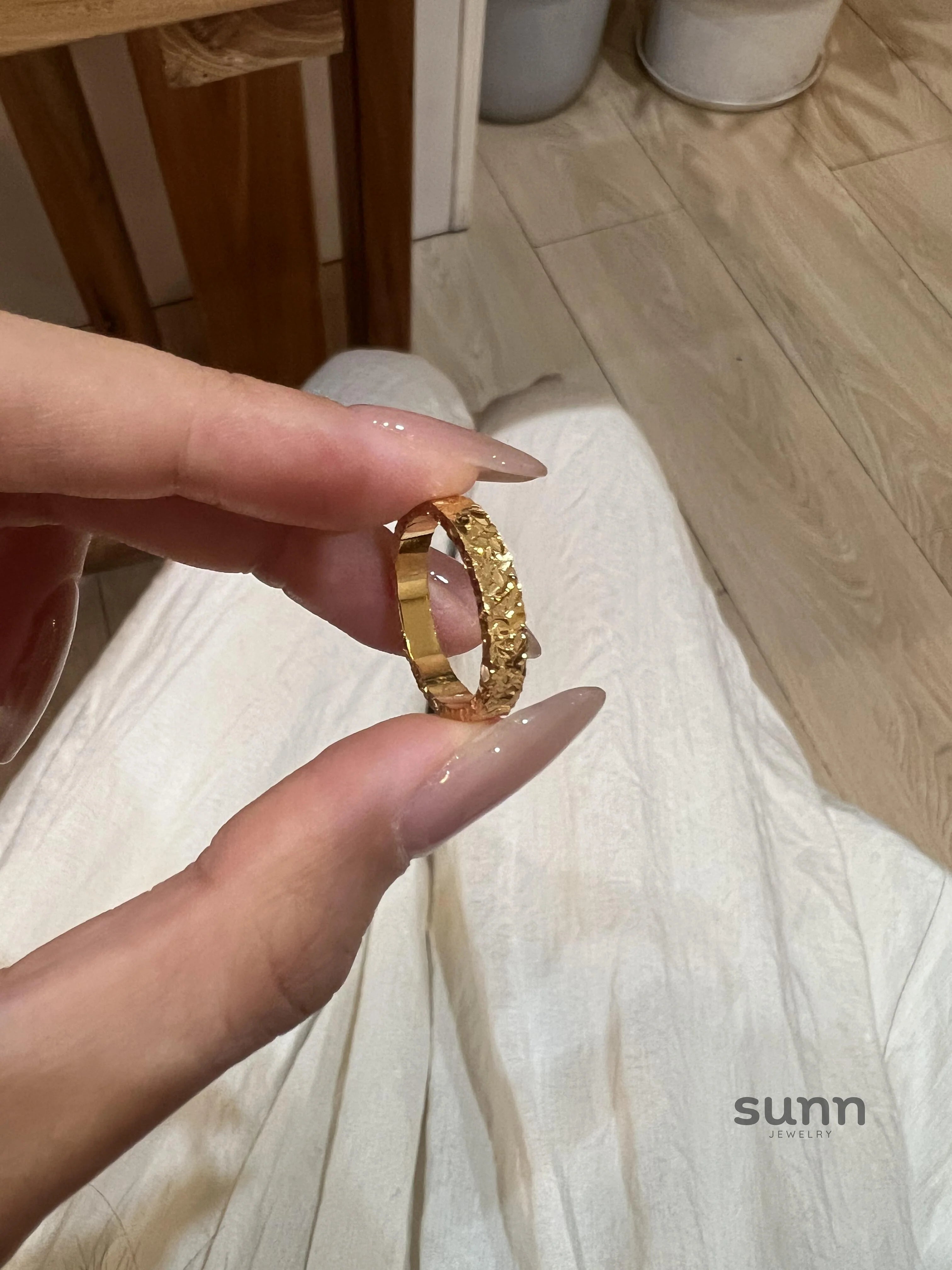 Abriella Gold Crushed Ice Ring