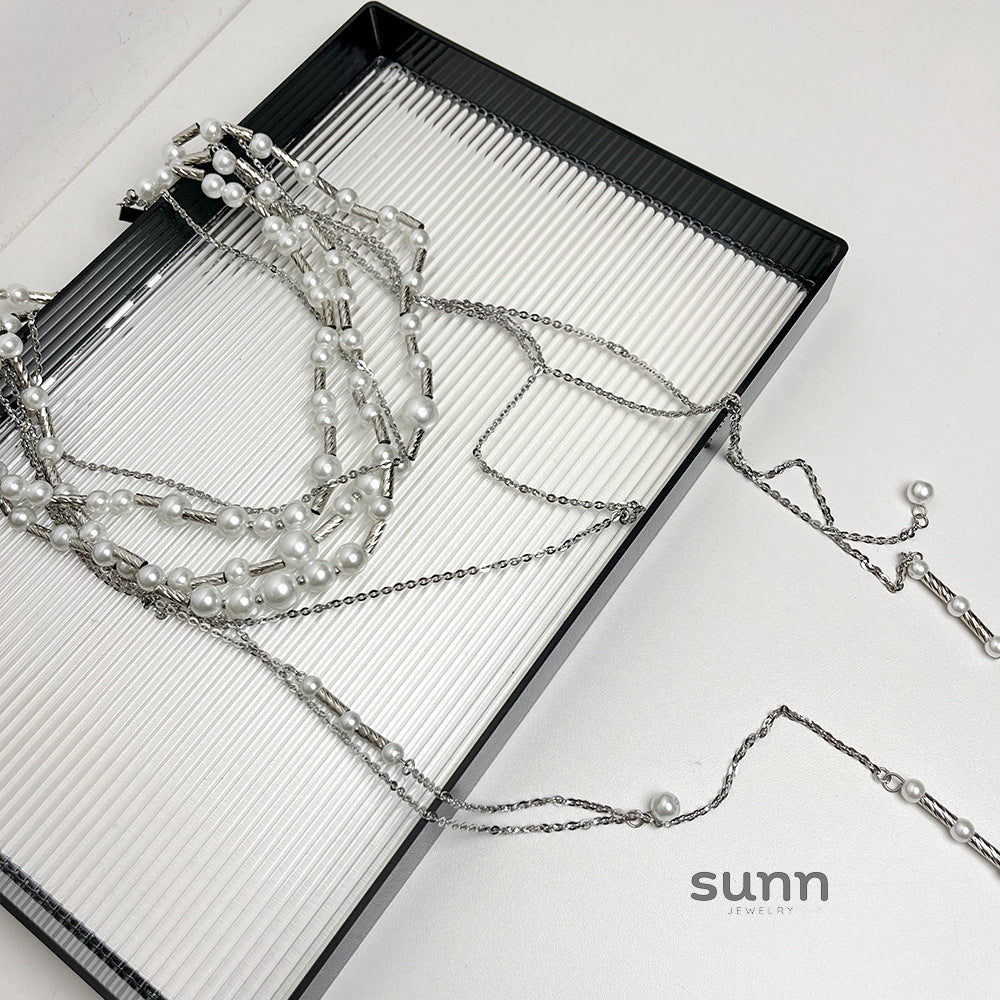 Abrish Layered Pearl Necklace [37ED33IP]