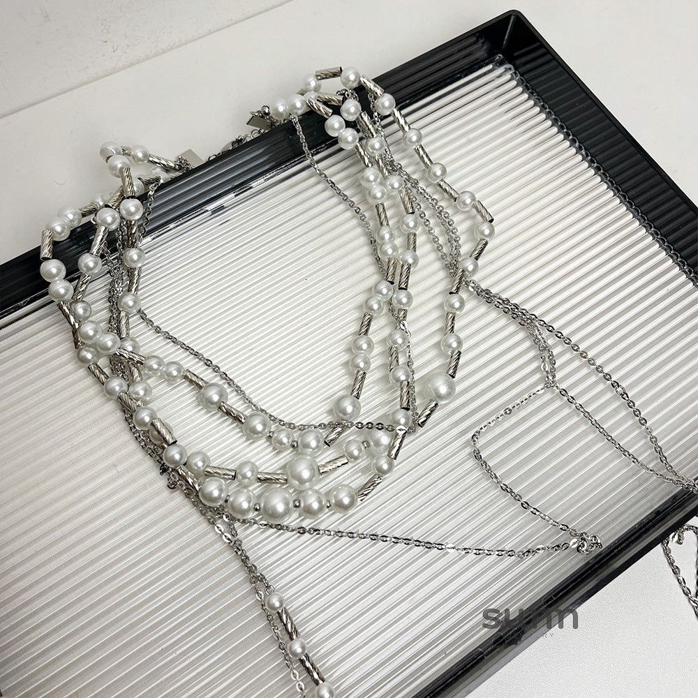 Abrish Layered Pearl Necklace [61CMHL49]