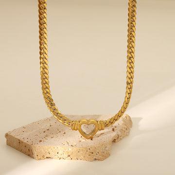 Adaia Layered Heart Chain Necklace [SDD2E9N3]