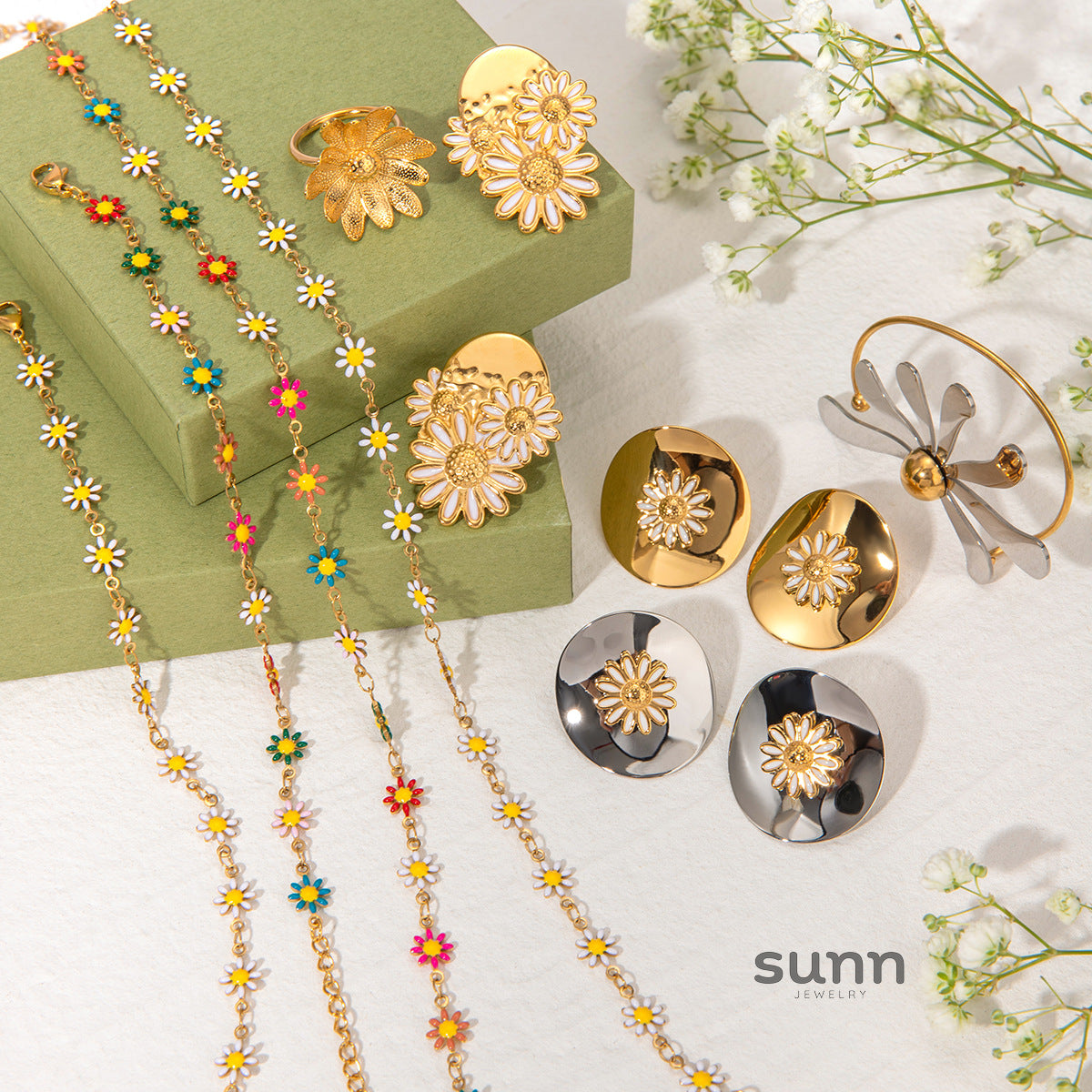 Adair Daisy Charm Jewelry Set [POA2GV6L]