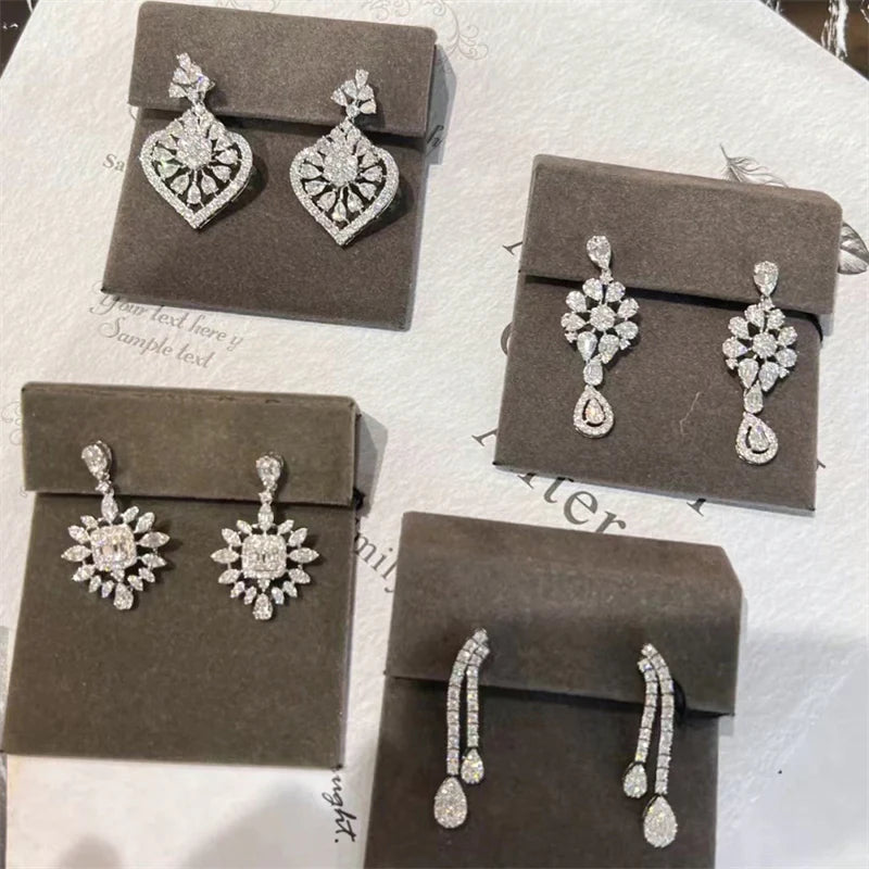 Adalae Retro Zircon Drop Earrings