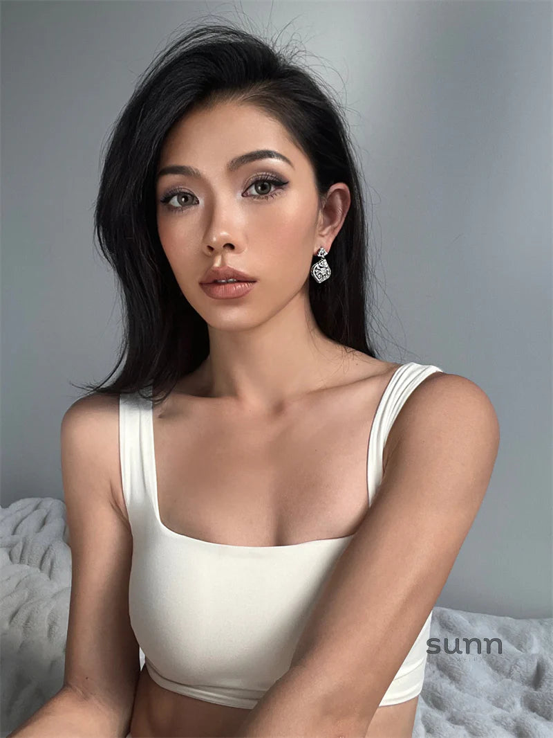 Adalae Retro Zircon Drop Earrings