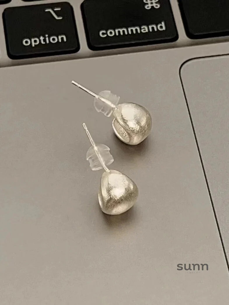 Adalaide Brushed Bean Stud Earrings