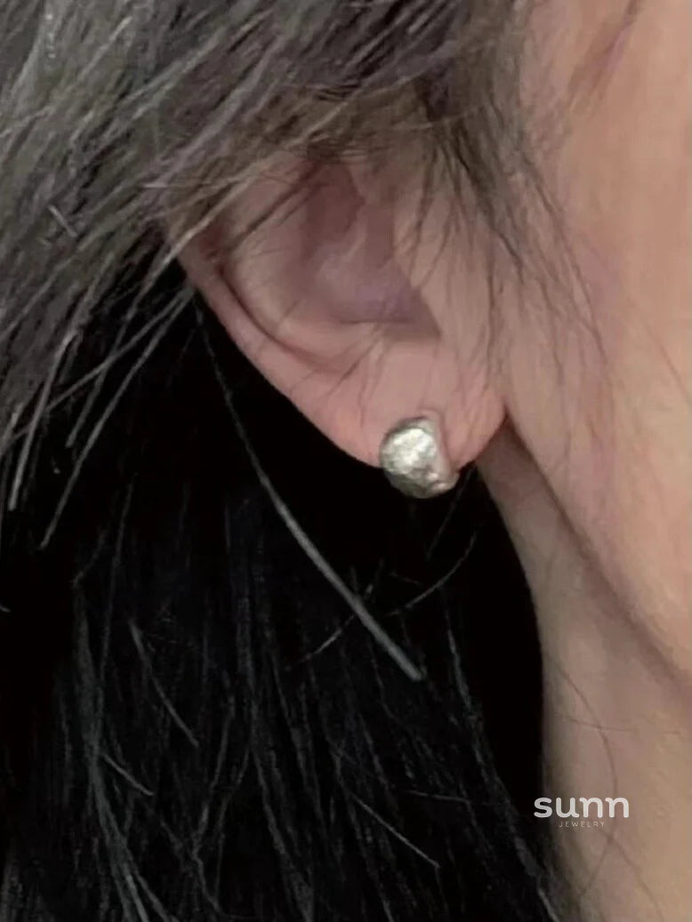 Adalaide Brushed Bean Stud Earrings