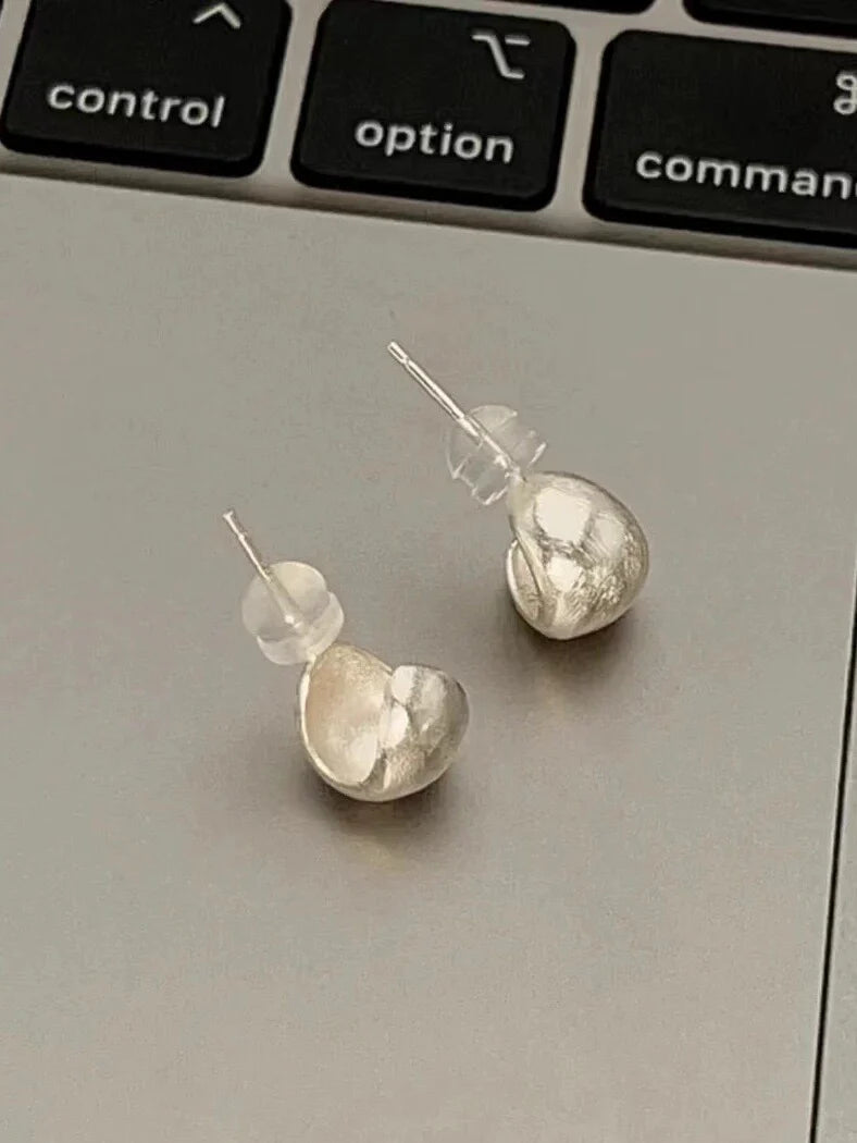 Adalaide Brushed Bean Stud Earrings