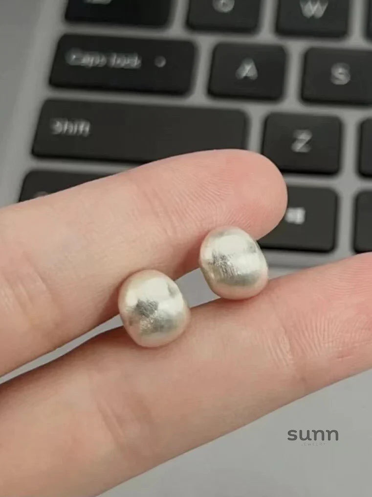 Adalaide Brushed Bean Stud Earrings