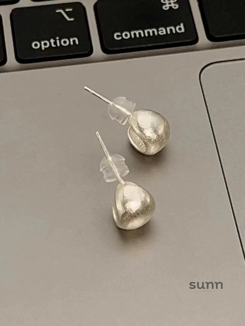 Adalaide Brushed Bean Stud Earrings