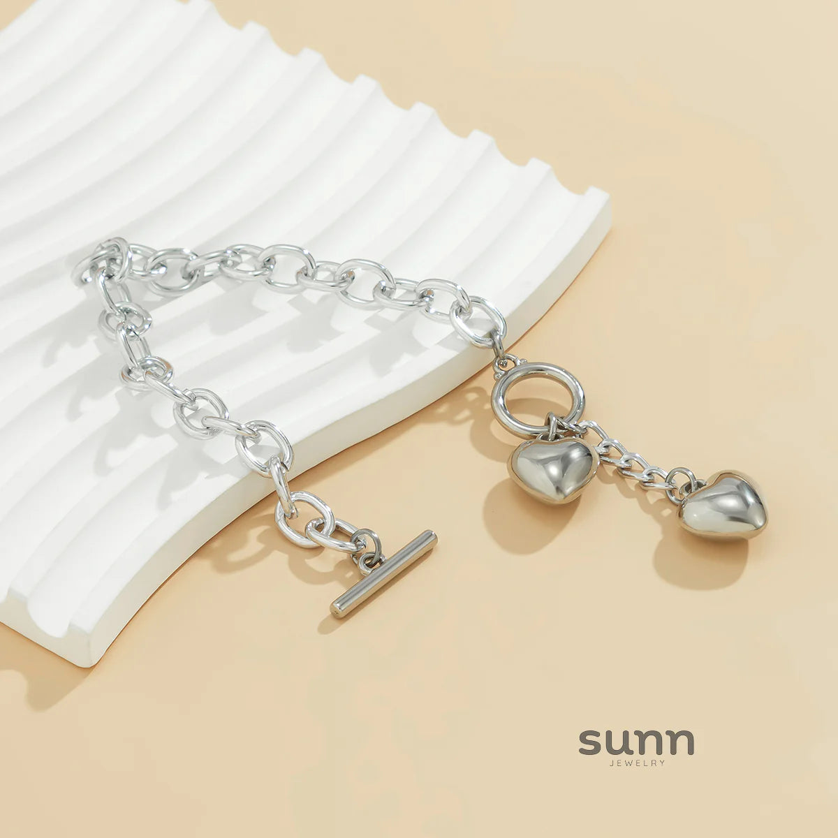 Adalee Tassel Heart Charm Necklace