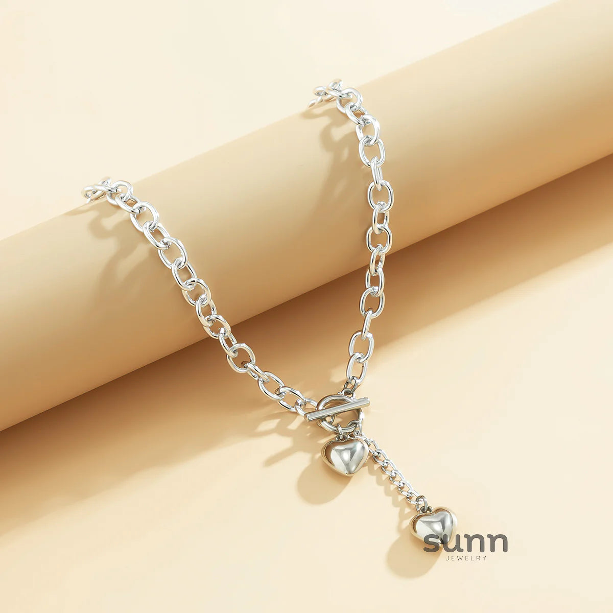Adalee Tassel Heart Charm Necklace
