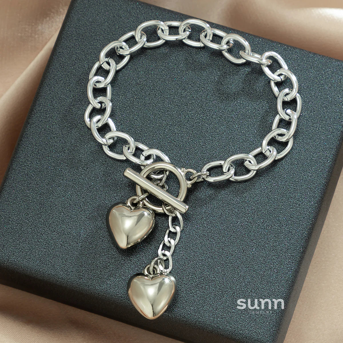 Adalee Tassel Heart Charm Necklace