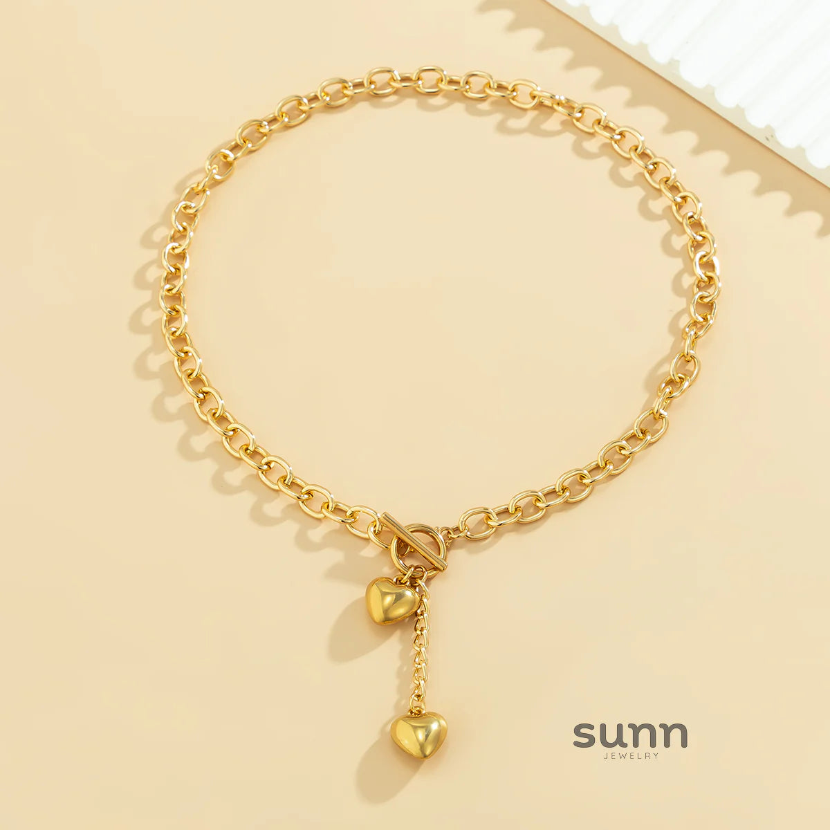 Adalee Tassel Heart Charm Necklace