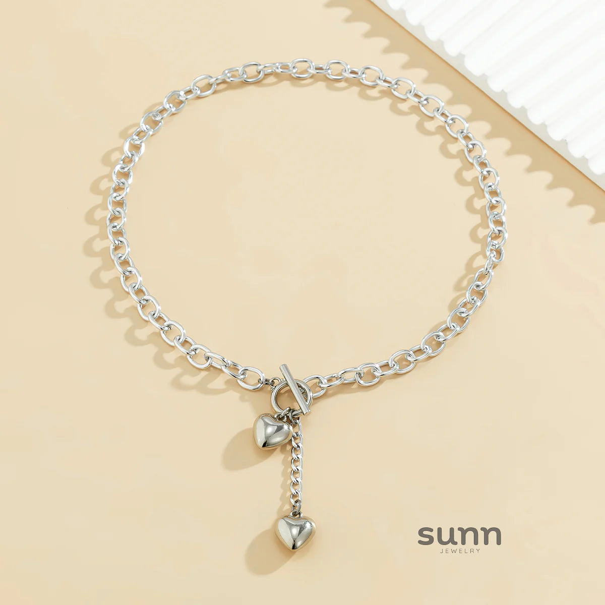 Adalee Tassel Heart Charm Necklace