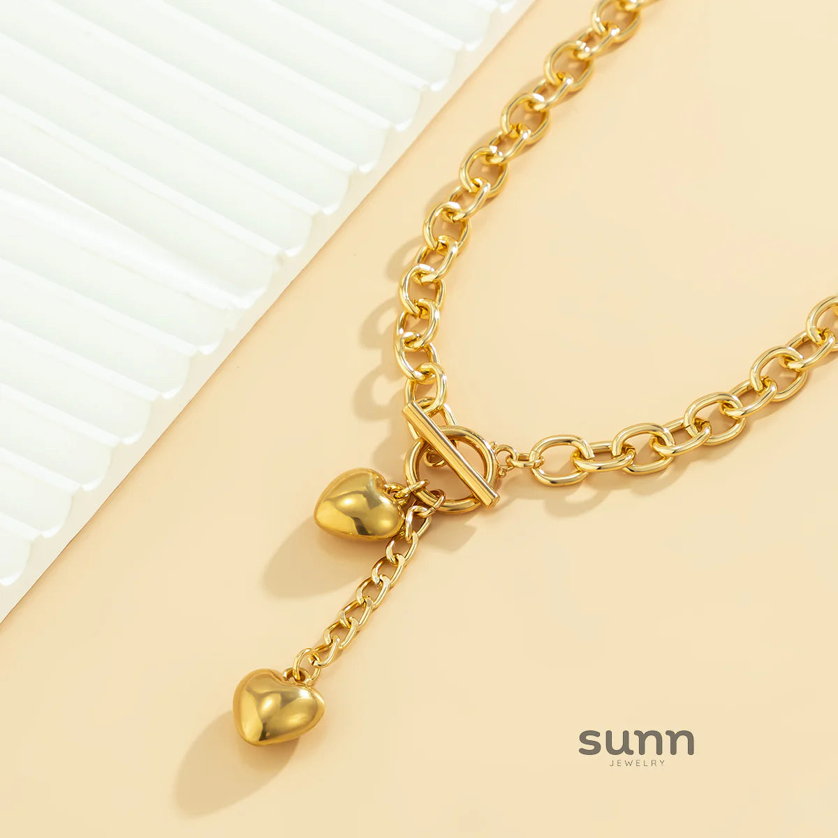 Adalee Tassel Heart Charm Necklace
