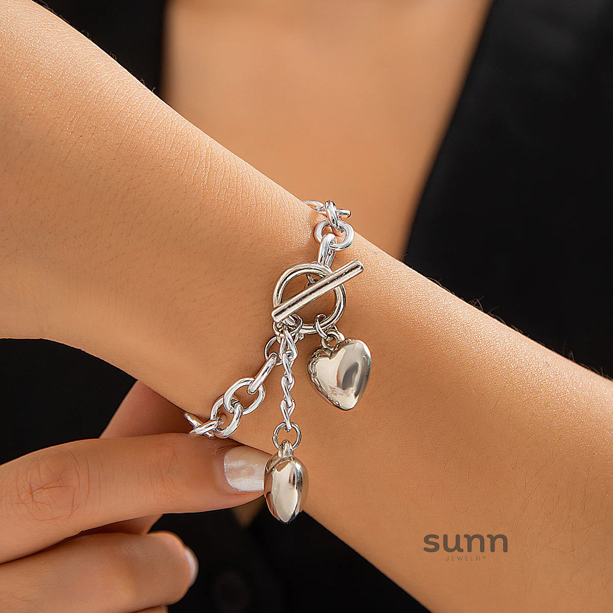 Adalee Tassel Heart Charm Necklace