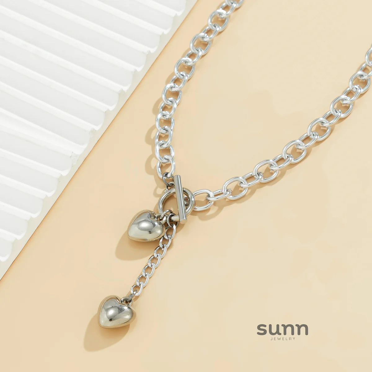 Adalee Tassel Heart Charm Necklace