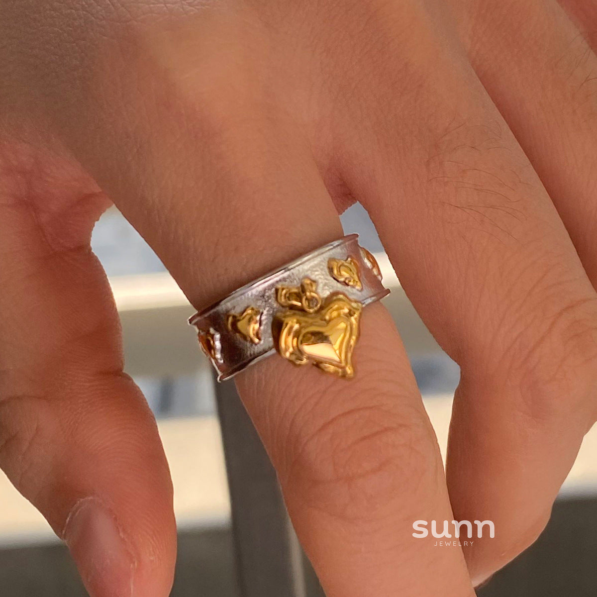 Adalin Stainless Love Ring [I9T4F09V]