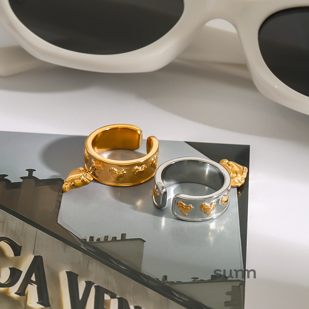 Adalin Stainless Love Ring [G9BKZOQN]