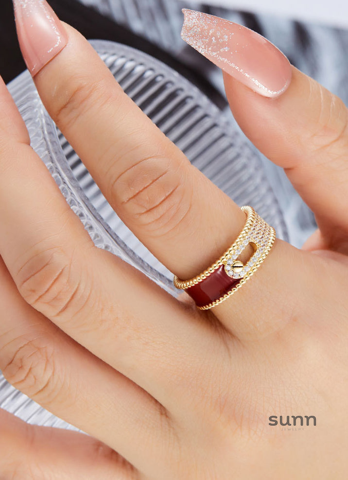 Adalind Red Zircon Aura Ring [7ZWT1PTV]