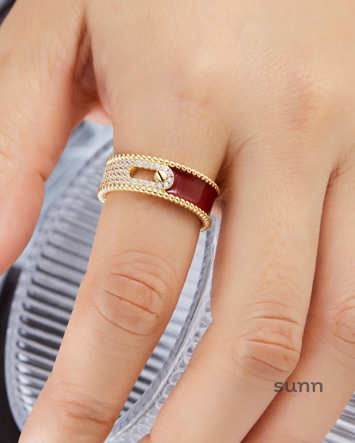 Adalind Red Zircon Aura Ring [8S4YAEHB]