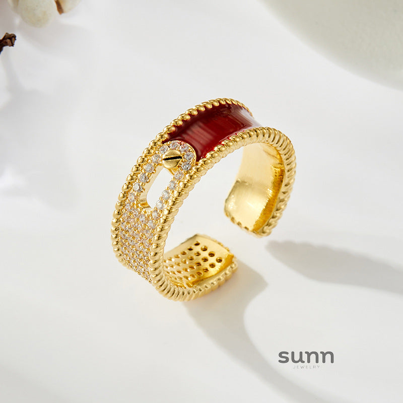 Adalind Red Zircon Aura Ring [W6H4TXQ3]