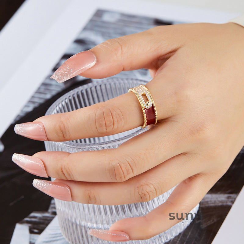 Adalind Red Zircon Aura Ring [FBJ5DVV8]