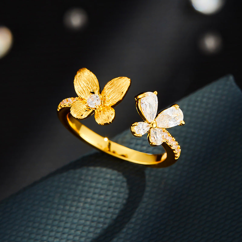 Adalyn Double Butterfly Open Ring [MQD1BH32]