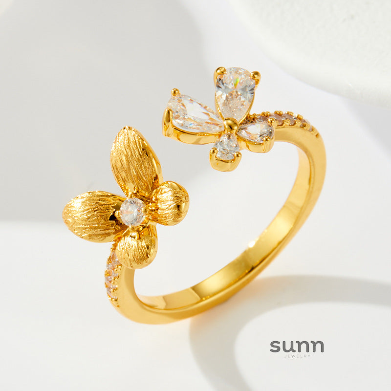 Adalyn Double Butterfly Open Ring [HVF5D0UU]