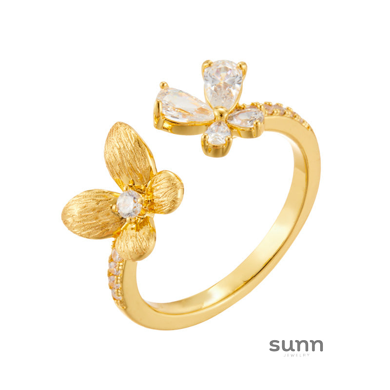Adalyn Double Butterfly Open Ring [9DS2CSLC]