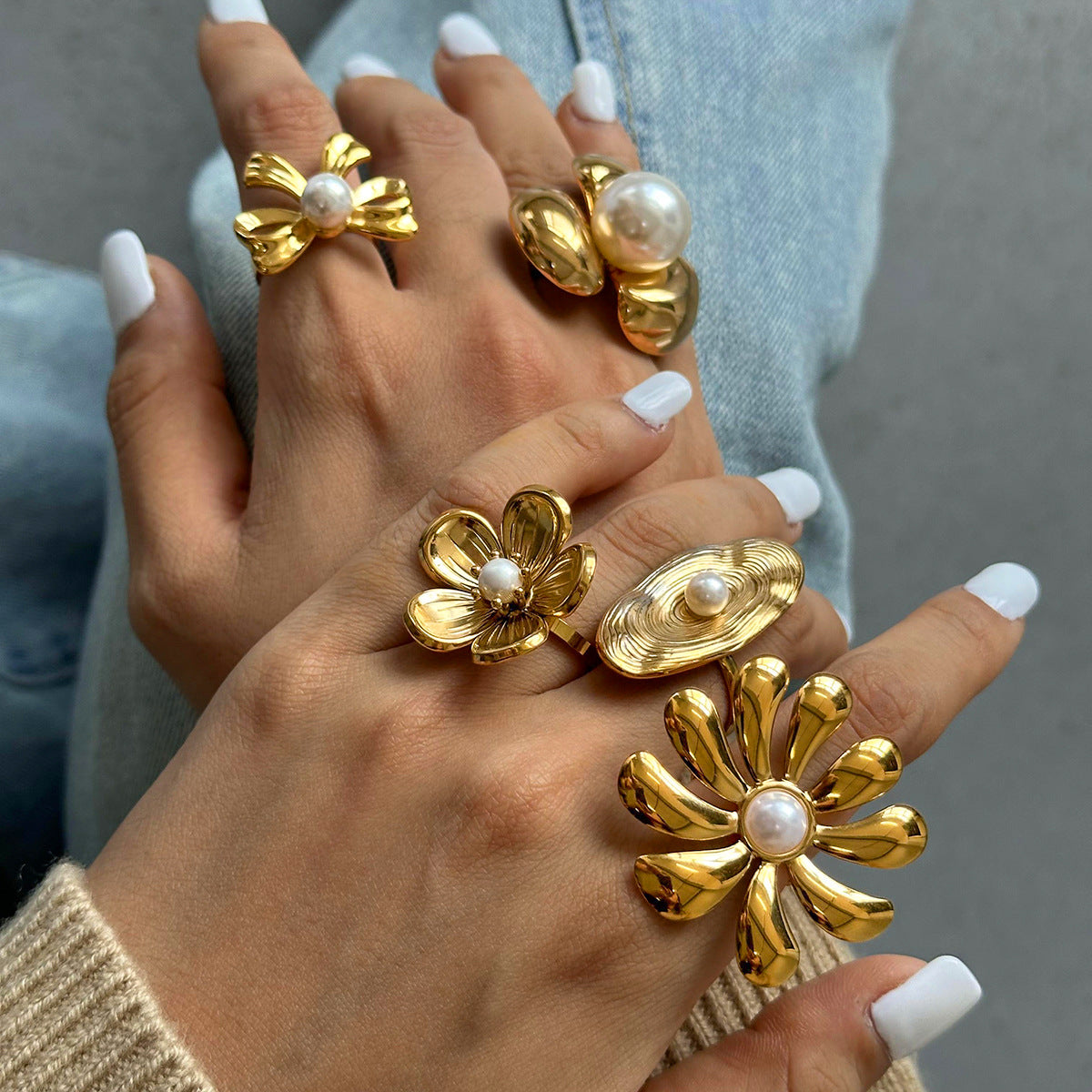 Adama Floral Pearl Ring [JKQW0GUP]