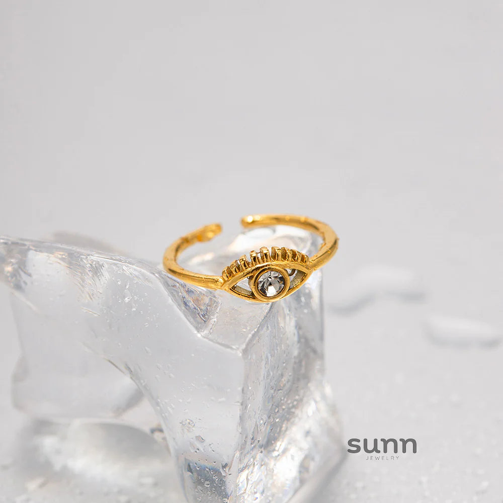 Adara Gold Evil Eye Ring