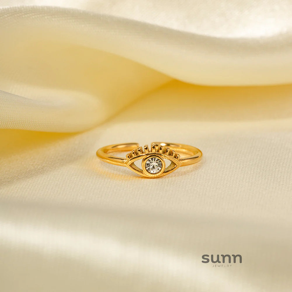 Adara Gold Evil Eye Ring