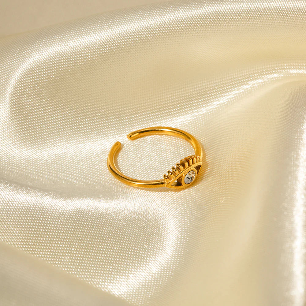 Adara Gold Evil Eye Ring