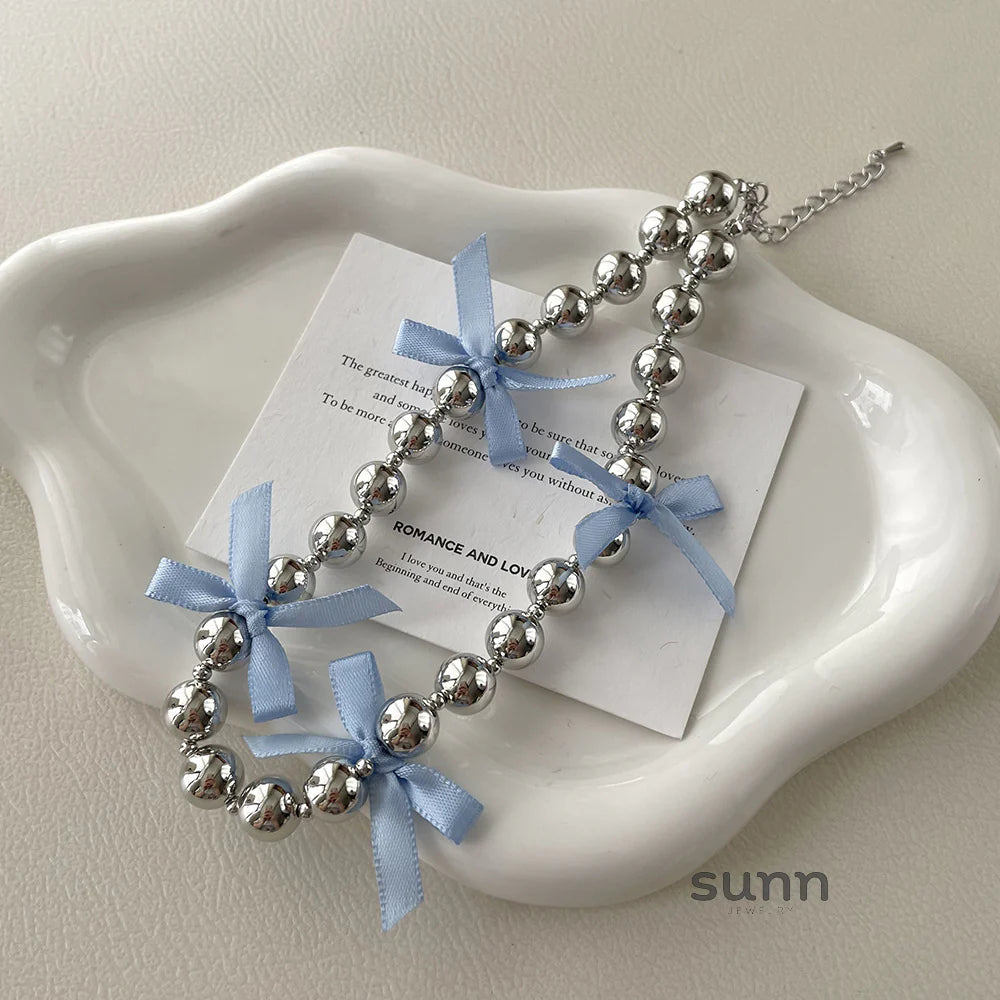 Addaline Ribbon Sphere Choker