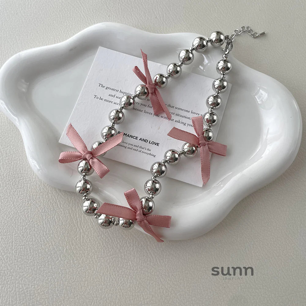 Addaline Ribbon Sphere Choker