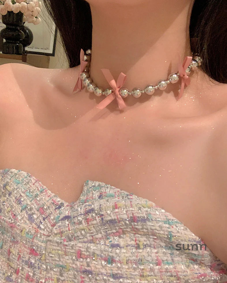 Addaline Ribbon Sphere Choker