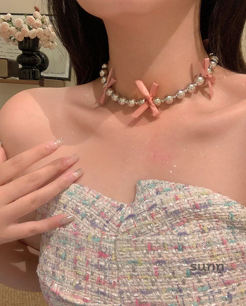 Addaline Ribbon Sphere Choker
