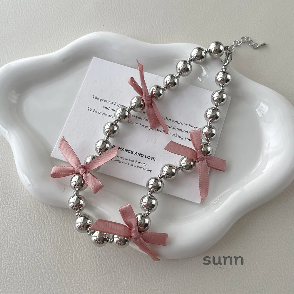 Addaline Ribbon Sphere Choker