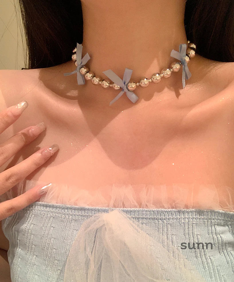 Addaline Ribbon Sphere Choker