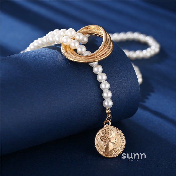 Addalyn Geometric Pearl Necklace [TESRS3MW]