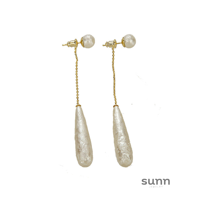 Addelyn Textured Water Drop Pearl Earrings [WKVWL4IX]
