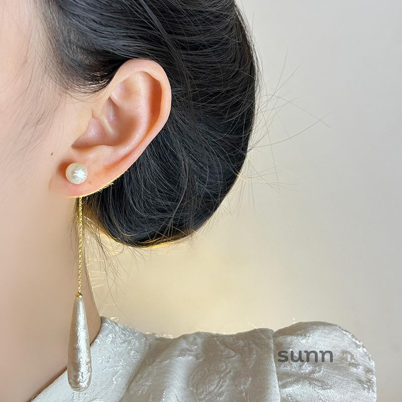 Addelyn Textured Water Drop Pearl Earrings [ZAH1MVXN]
