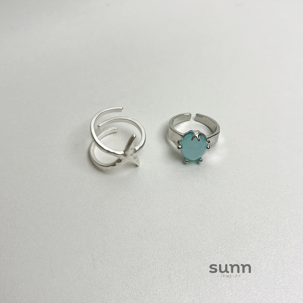 Addelynn Aquamarine Starfish Ring [49GZR1WD]