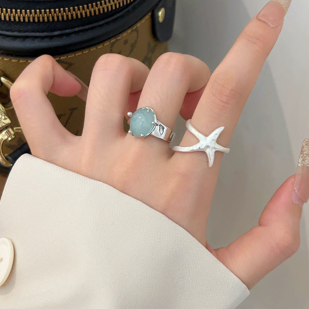 Addelynn Aquamarine Starfish Ring [CVCZ38GD]