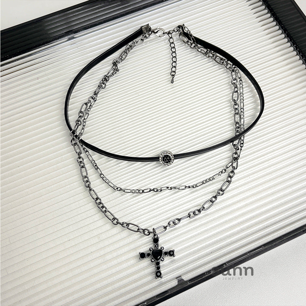 Addilyn Multi-Layered Cross Choker [VKH0QS17]