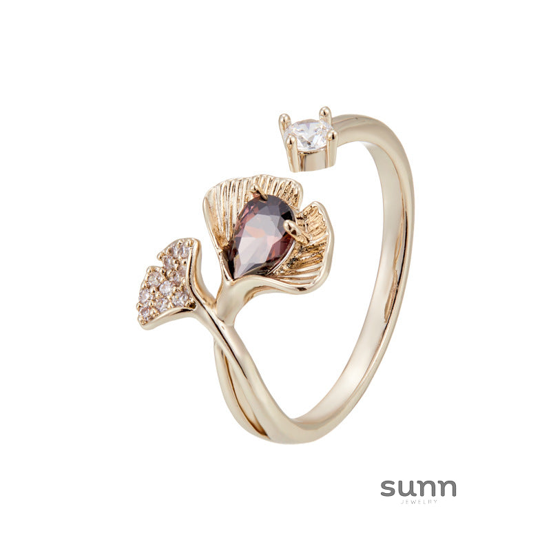 Addisyn Delicate Ginkgo Ring [DFEDK8S6]